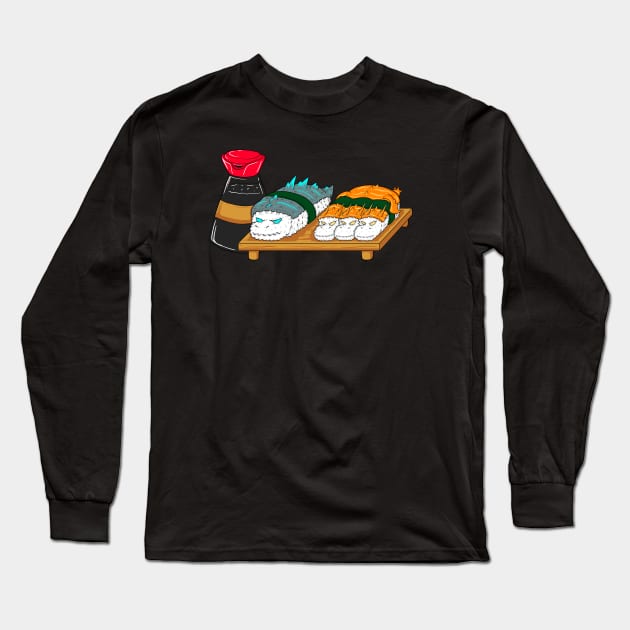 godzilla sushi Long Sleeve T-Shirt by opoyostudio